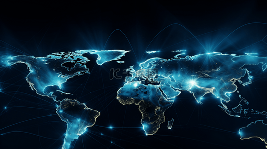 国家军队背景图片_蓝色唯美世界地图粒子光效背景17