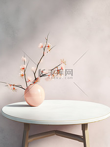 暖色线条背景图片_新中式暖色桌子电商背景15