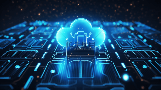 商务科技云背景图片_蓝色光效数据科技云背景7
