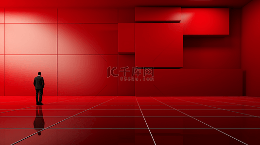 红色简约办公背景图片_红色商务办公人士背景11