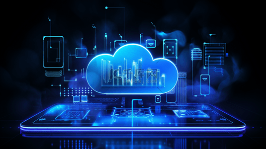科技蓝背景背景图片_蓝色光效数据科技云背景21