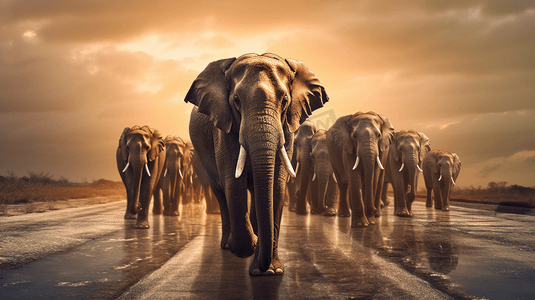 在走路的大象