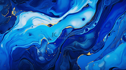 抽象的蓝色水彩背景图片_液体大理石涂料纹理背景，流体绘画抽象纹理强烈的色彩混合壁纸。
