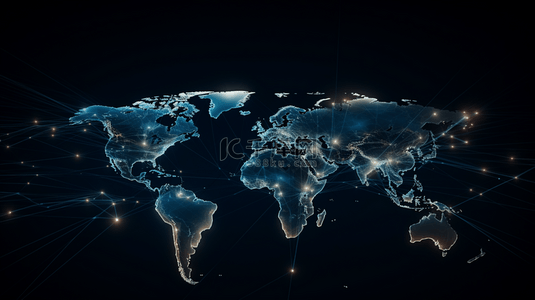 世界地图背景蓝色背景图片_蓝色唯美世界地图粒子光效背景10