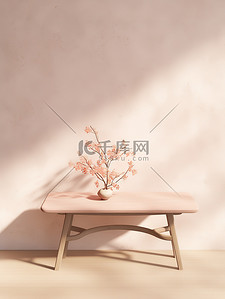 新中式暖色桌子电商背景4