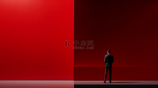 红色简约办公背景图片_红色商务办公人士背景3