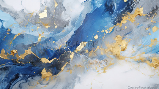 大理石背景蓝色金色元素14