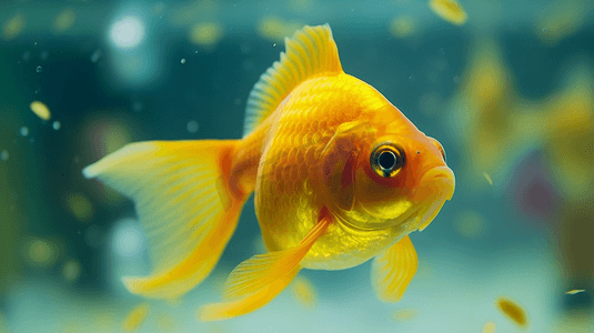 鱼缸里的黄色小鱼