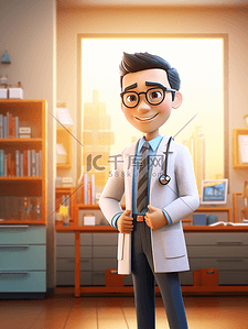 中国医生背景图片_3D立体中国医师节人物背景14