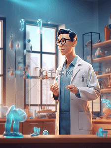 3D立体中国医师节人物背景8