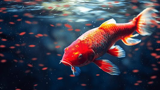 水中红色锦鲤3