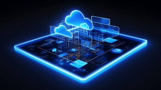 科技智能云背景图片_蓝色商务质感科技云背景2