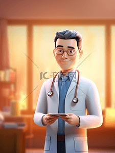 中国医生背景图片_3D立体中国医师节人物背景26