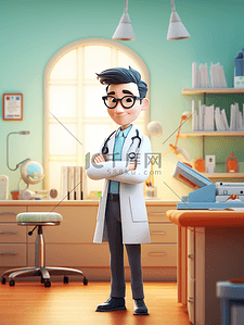 中国医生背景图片_3D立体中国医师节人物背景24