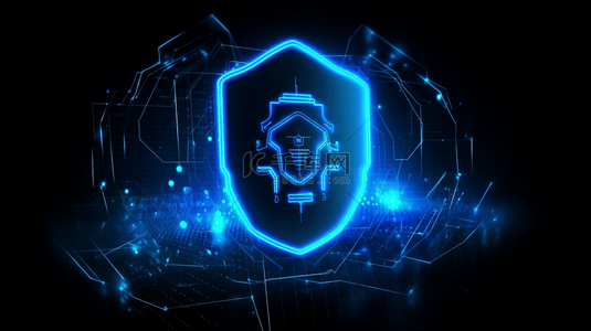 科技背景图片_蓝色科技感网络安全背景5