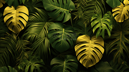 金色叶背景图片_热带黑金蕉叶芋。