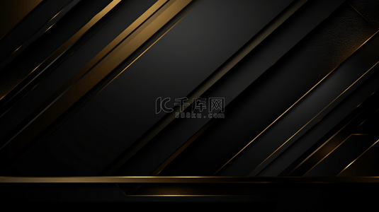 奢华装饰背景图片_黑色背景，带有优雅的金色装饰。现代创意概念的抽象矢量插图。