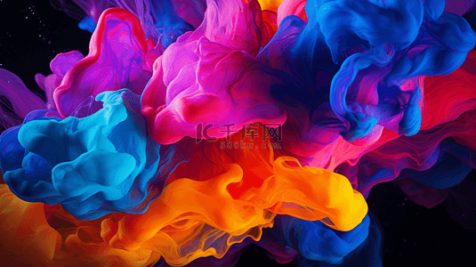 溅起的泡沫背景图片_彩色液体上溅起的泡沫