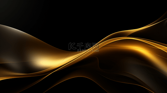 奢华花纹背景背景图片_一个黑金色的背景，带有波浪图案。