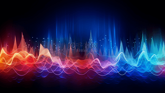 音乐金色背景图片_弯曲的金色声波均衡器，金色光线，音乐频谱的3D插图