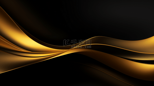 抽象几何流体背景图片_黑色和金色的背景与黑色背景