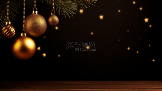 圣诞快乐的金色边框背景。