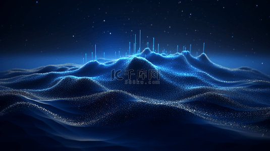 光感粒子背景图片_蓝色科技感网状光感粒子背景12