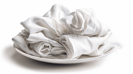 折纸风海报摄影照片_白色背景上的小折面餐巾