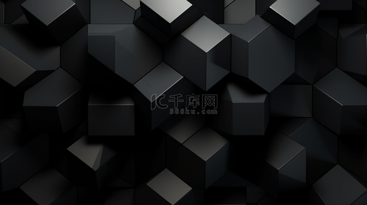 黑色渐变立体背景图片_带有立体方块的渐变黑色背景。