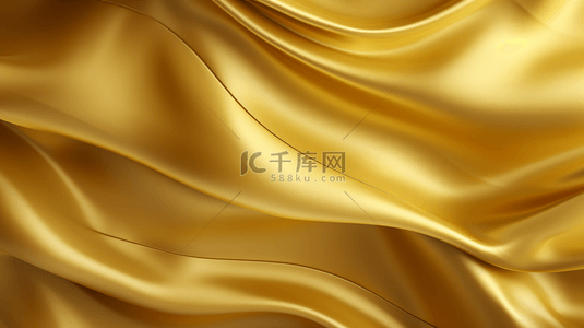 金色边背景图片_豪华的金色背景，带有缎子褶边。3D 渲染。