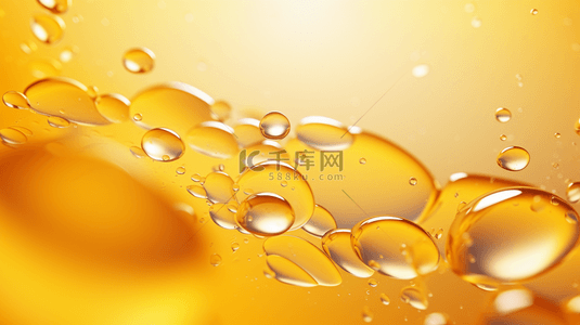 金色美容背景图片_金色生物分子精华气泡背景9