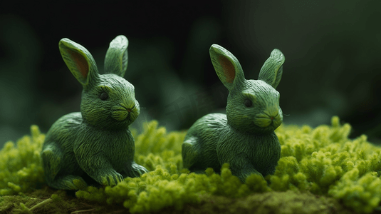 兔子形状的绿色摆件