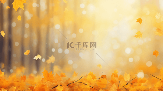 秋季养生直播海报背景图片_秋天落叶唯美秋季黄色树叶背景17