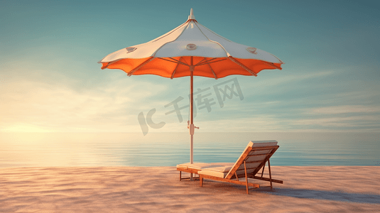 夏天夏季夏日摄影图配图旅游旅行度假太阳伞沙滩大海海洋海边假期