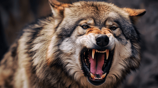 张嘴的狼它的嘴张得很大