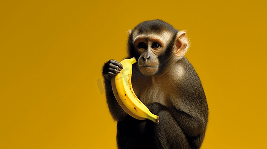 小猴子拿着香蕉写真3