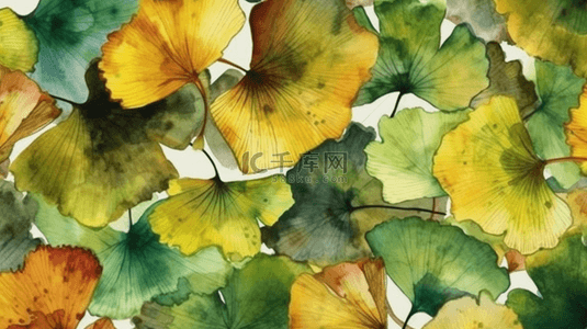 秋天背景纹理背景图片_五颜六色的叶子银杏叶植物园花卉叶子无缝背景织物壁纸打印纹理背景纹理包装图