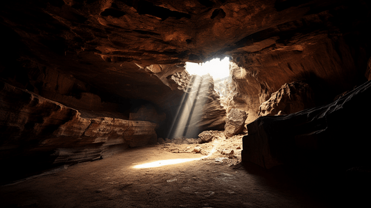 gif动画光线摄影照片_照向洞穴深处的光线3