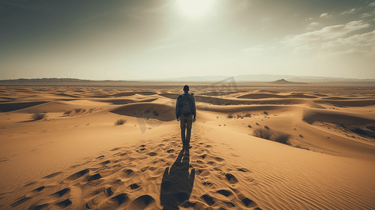 行走在沙漠中的人1