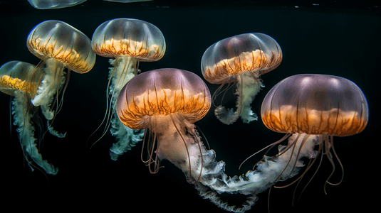 深海中发光的水母1