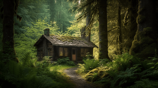 坐落在森林中央的一间小屋1