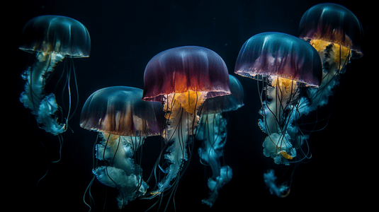 深海中发光的水母4