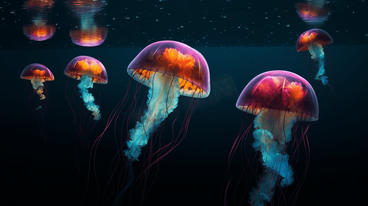 深海中发光的水母2