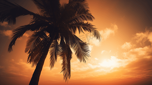 夕阳下的棕榈树7