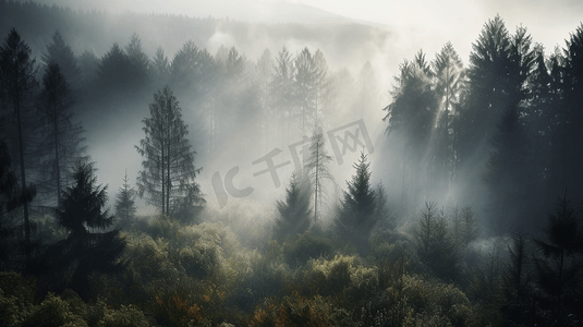 笼罩在浓雾中的森林1
