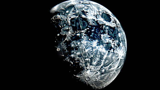 aigc月球摄影照片_月球环形山特写1
