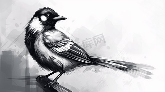 黑白鸟类插图03