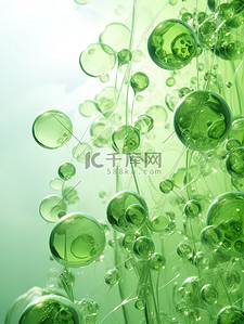 浅绿色泡泡生机背景19