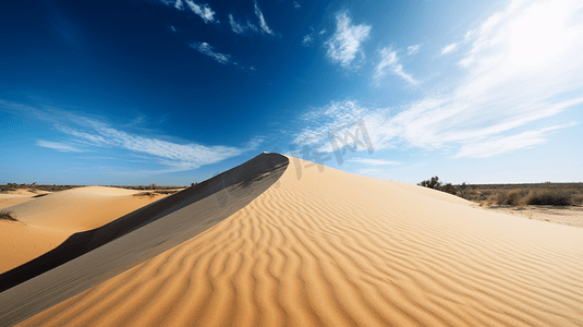 蓝天白云晴天的沙漠沙丘4