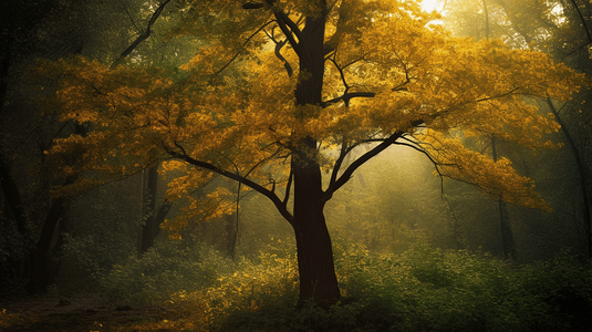 千秋伟业百年风华摄影照片_森林里的一棵百年老树3